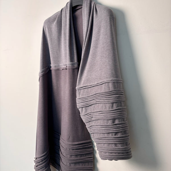 Grey Sand Ripple Shawl