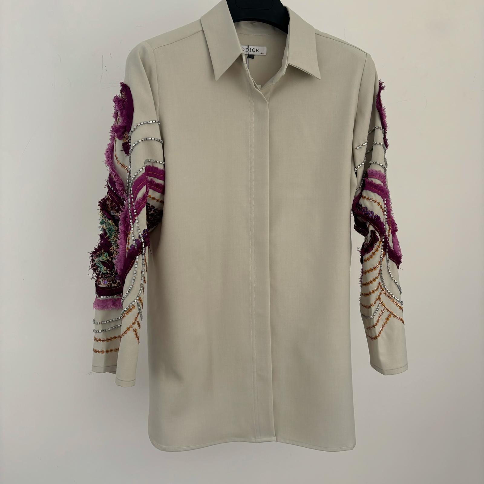 Purple   Beige Shirt