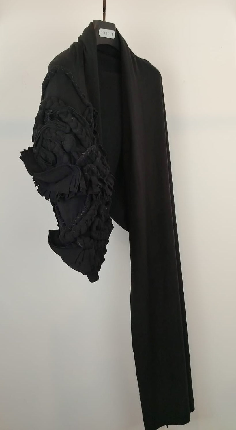 1/2 sleeve 1/2 shawl Black