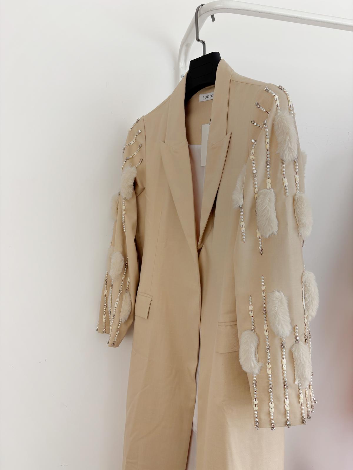 Beige Lines Long Coat